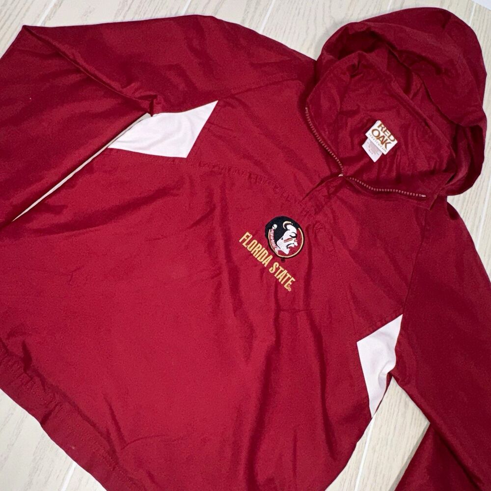 Red Oak Sportswear Florida State Seminoles Hooded Windbreaker Jacket 6/7 Garnet